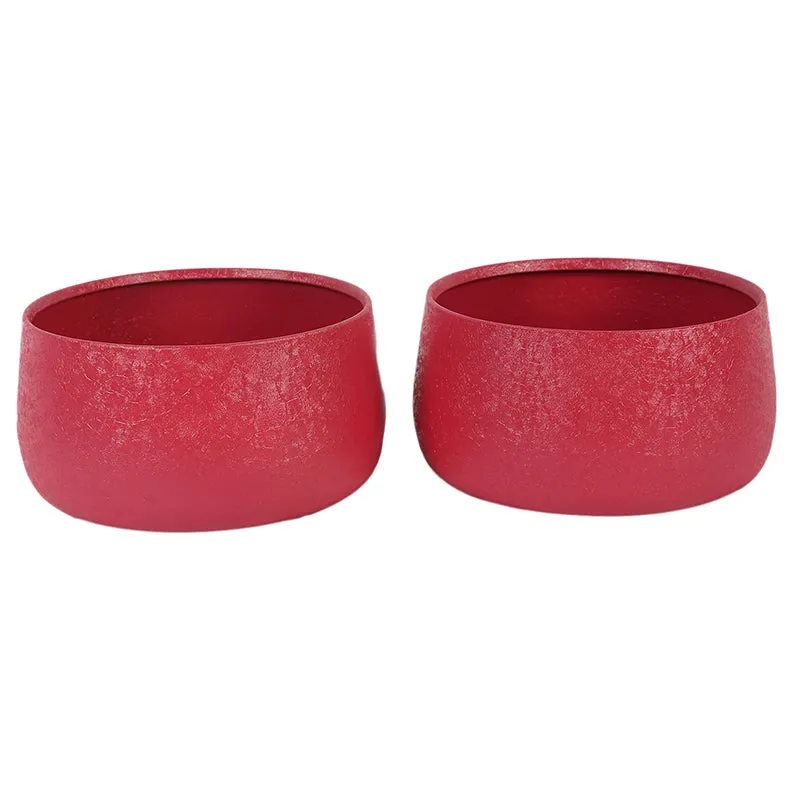 Chlo Iron Planter (Maroon) - Set Of Two media 3