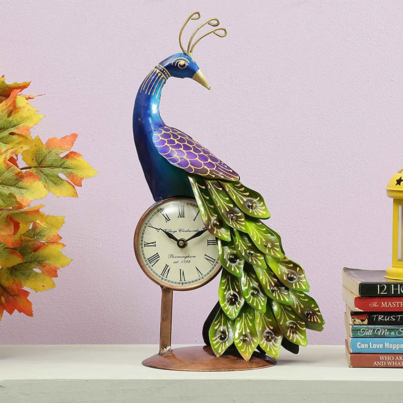 Mayura Showpiece with Clock