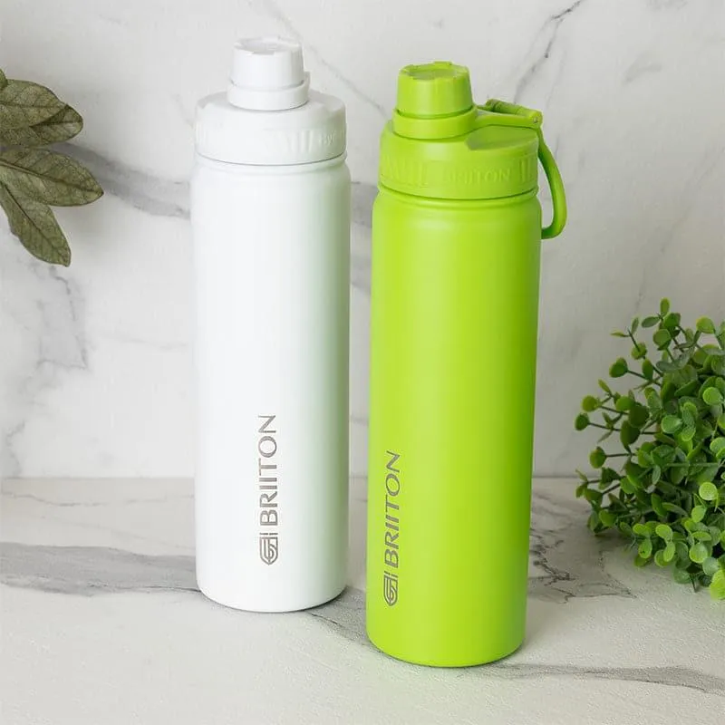 Sip Slay Hot & Cold Thermos Water Bottle (White & Green, 750 mL Each) - Set Of Two media 1