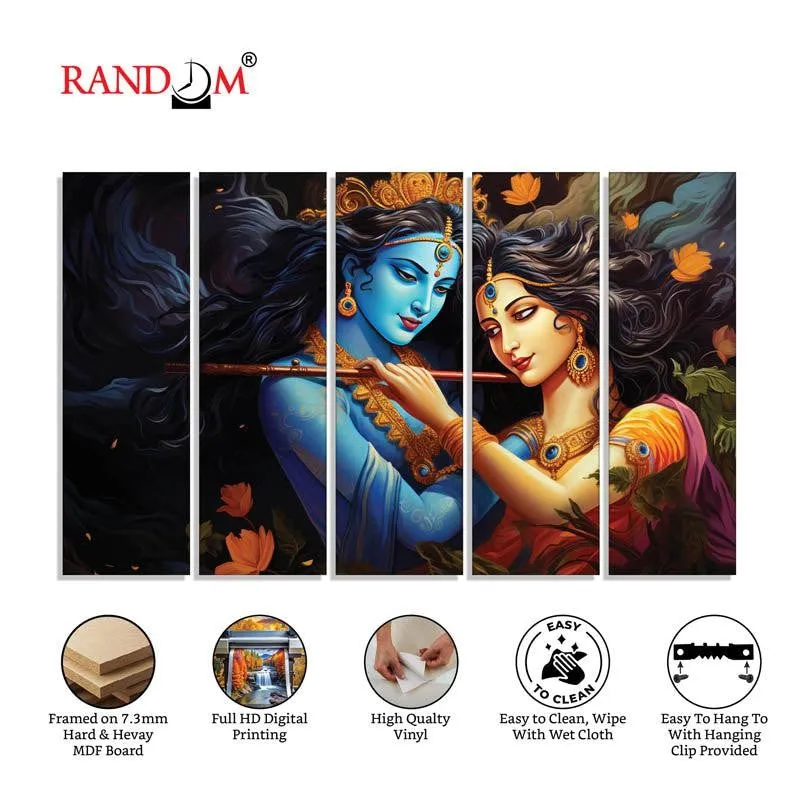 Krishna Radha Wall Painting - Set Of Five media 6