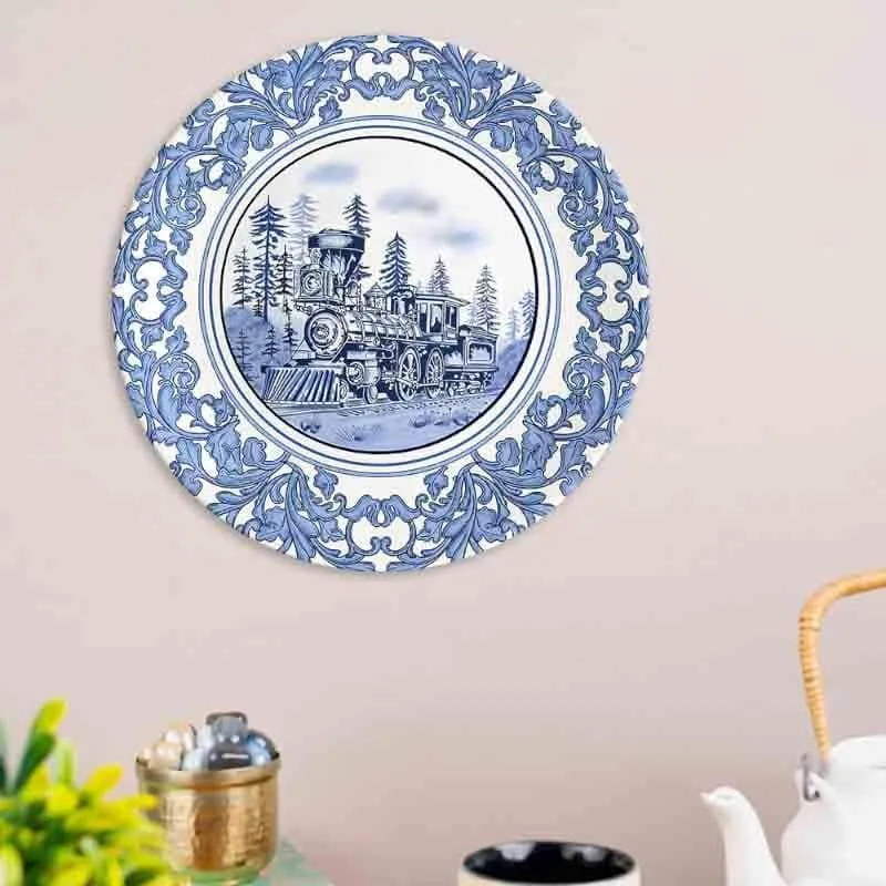 Train Blue Pottery Inspired Decorative Plates media 1