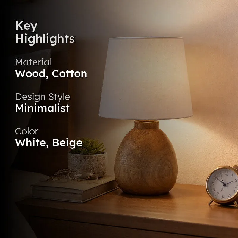 PureVista Wooden Table Lamp - White media 2
