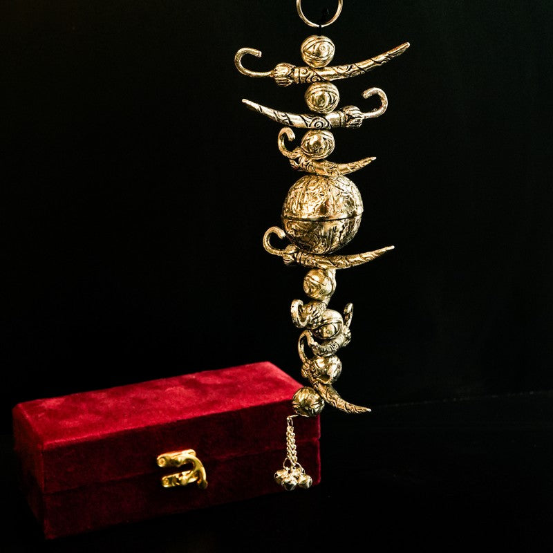 Nimbu-Mirchi German Silver Totka - Silver
