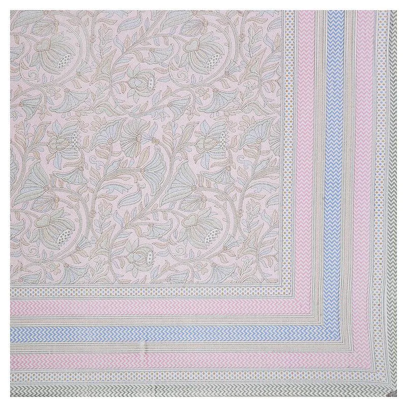 Viya Flora Diwan Set (Light Pink & Blue) - Eight Piece Set media 6