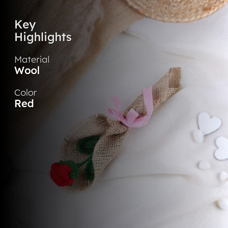Crochet Handmade Rose Flower Bouquet - Red media 2