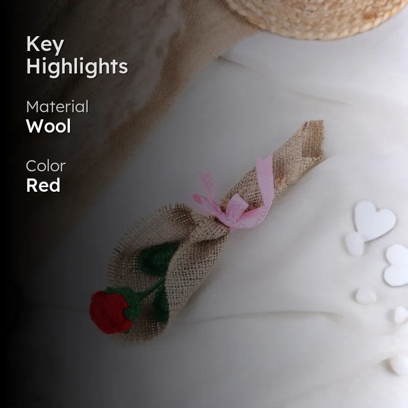 Crochet Handmade Rose Flower Bouquet - Red media 2