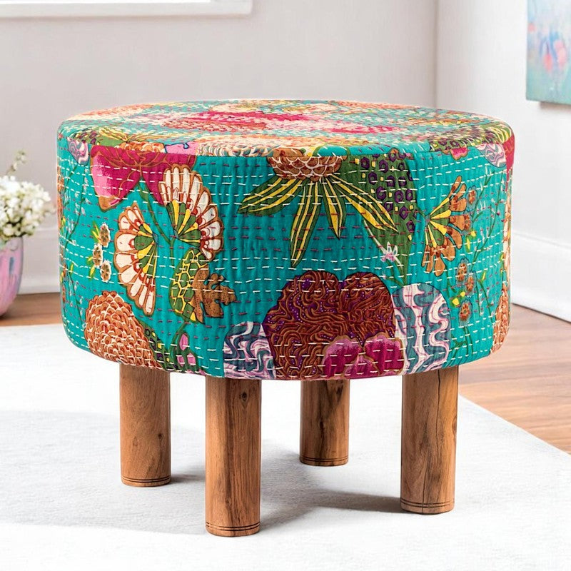 Lverix Acacia Wooden Ottomans - Multicolor
