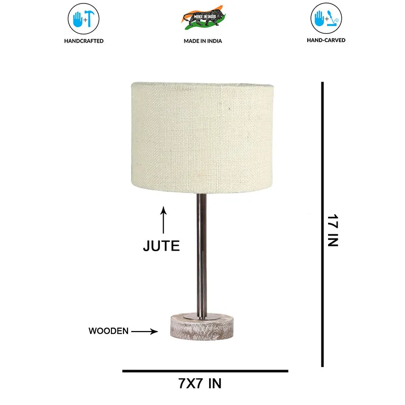 Sienna I Rodin Wooden Table Lamp - White,Silver media 7