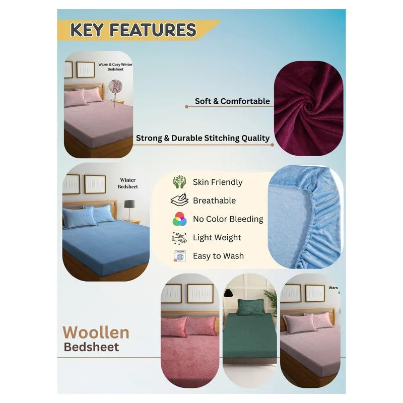 Gentle Rest Fleece Bedsheet (Maroon) - 180 GSM media 6