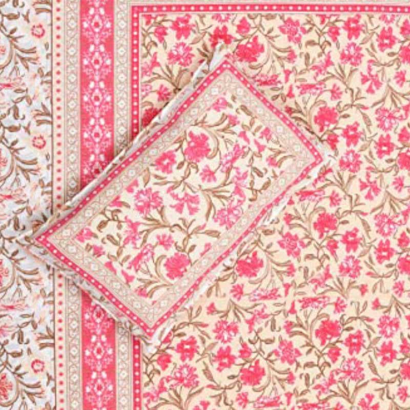 Folk Floral Fiesta Cotton Bedsheet (Orange) - 180 TC media 3