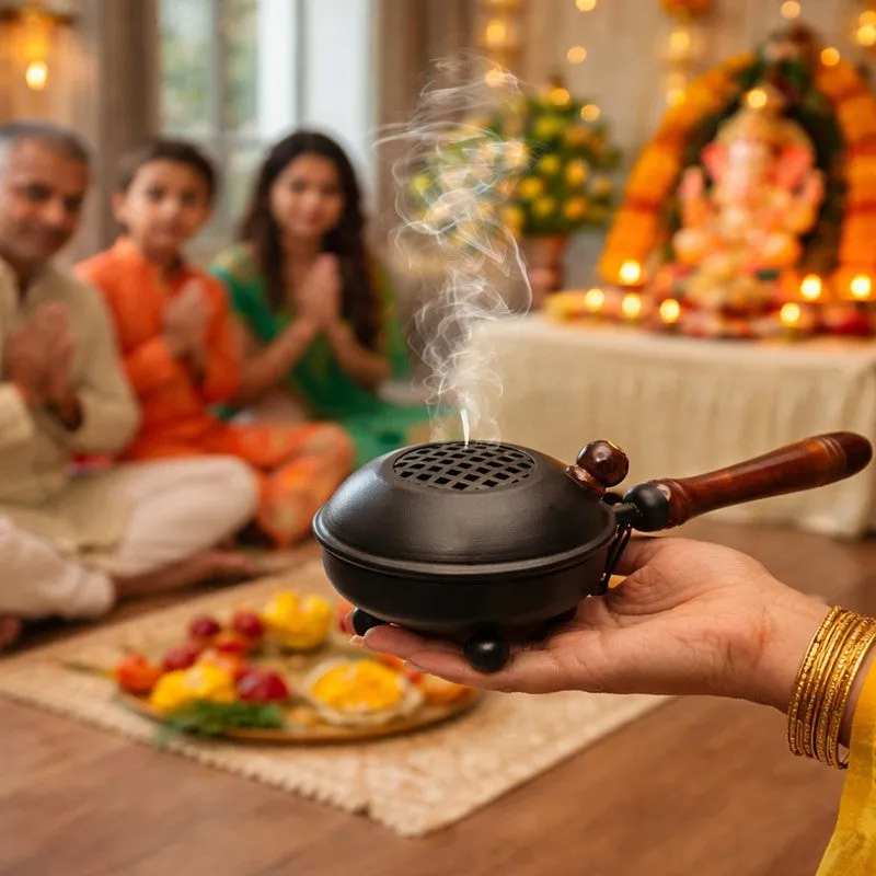 Divya Dhoop Rest Incense Holder - Black media 5