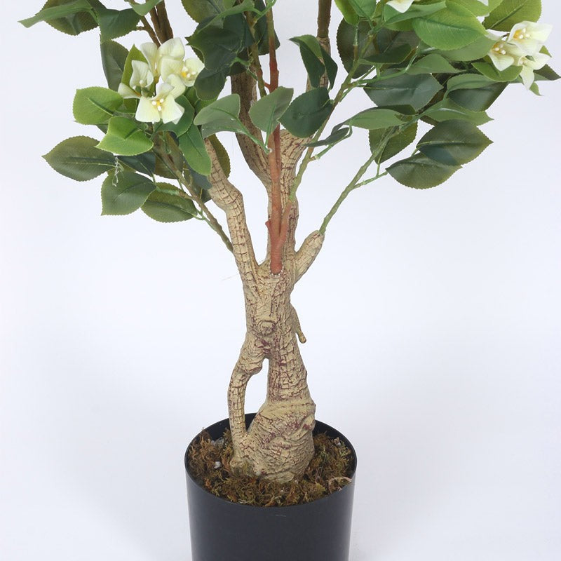 Faux Realtouch White Bougainvillea Plant With Black Plastic Pot - 4.1 Feet media 6