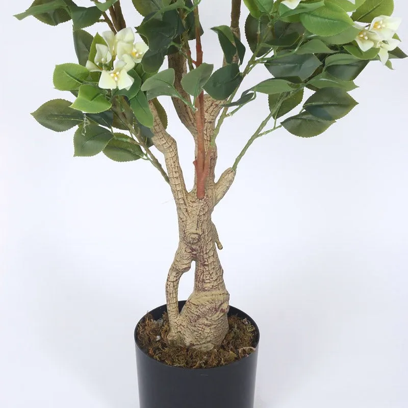 Faux Realtouch White Bougainvillea Plant With Black Plastic Pot - 4.1 Feet media 6