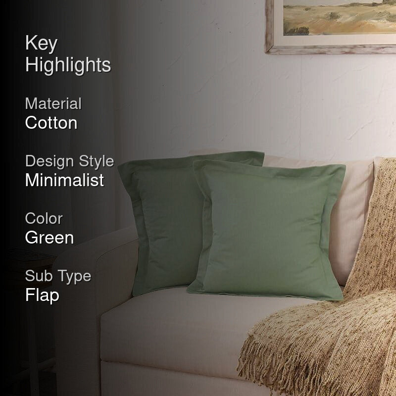 Sage Cushion Cover  (Green) - Set of Two media 2