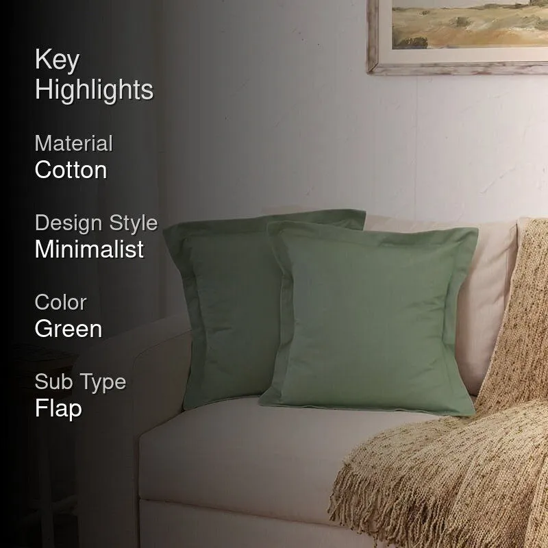 Sage Cushion Cover  (Green) - Set of Two media 2