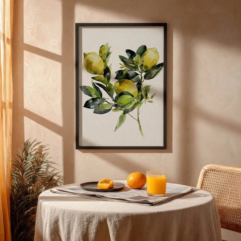 Lemon Luxe Archival Canvas Wall Art - Black media 4