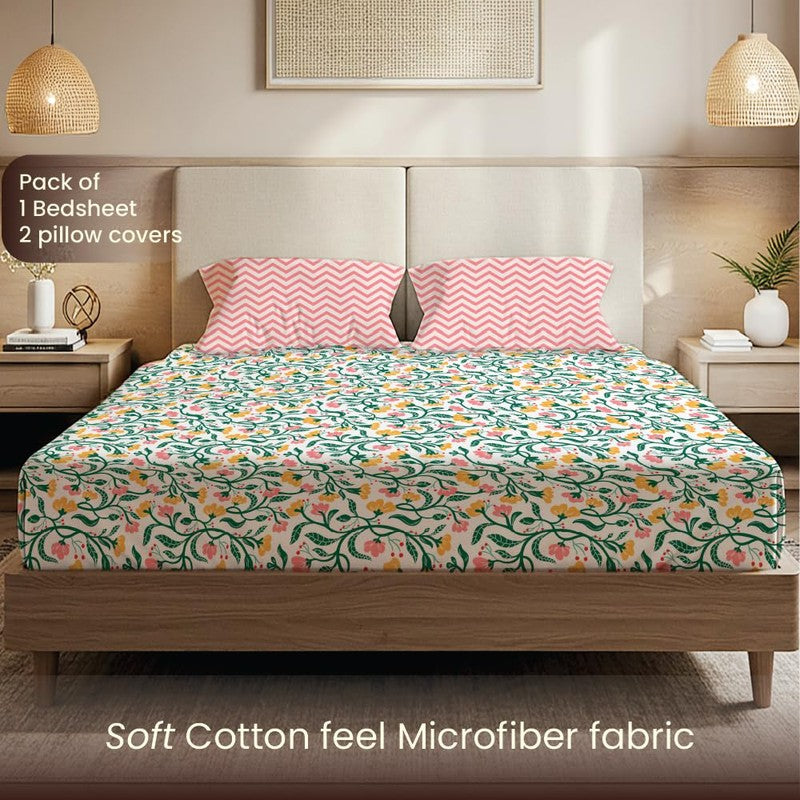 Tropical Garden Floral Cotton Bedsheets (Multicolor) - 200 TC media 4