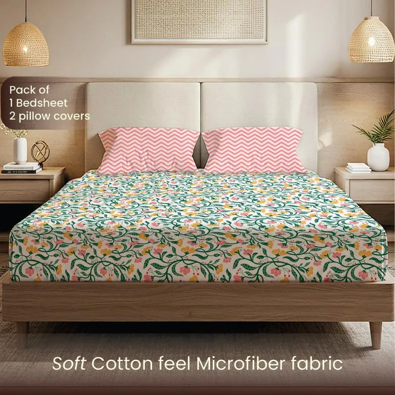 Tropical Garden Floral Cotton Bedsheets (Multicolor) - 200 TC media 4