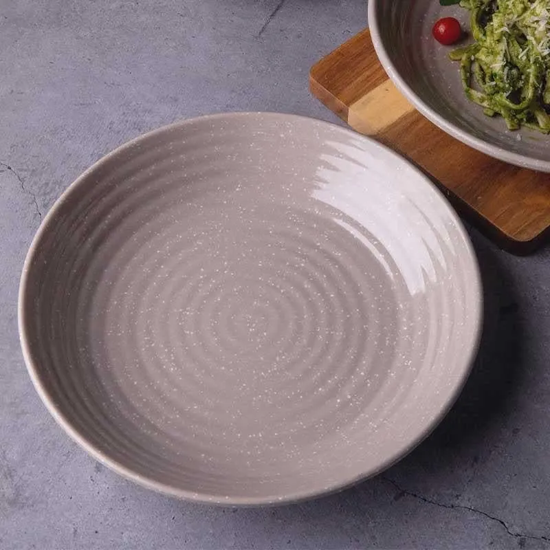Frieda Melamine Pasta Plate - Grey - Set of Four media 1