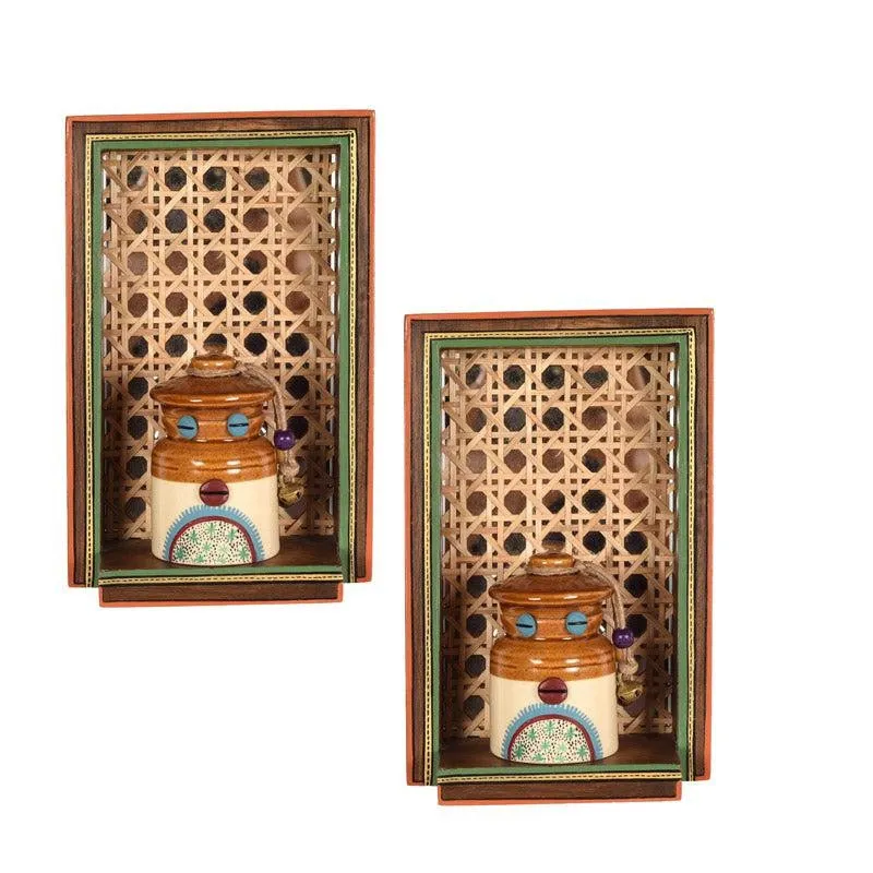 Shuma Handcrafted Wall Shelve With Bharni - Four Piece Set media 3