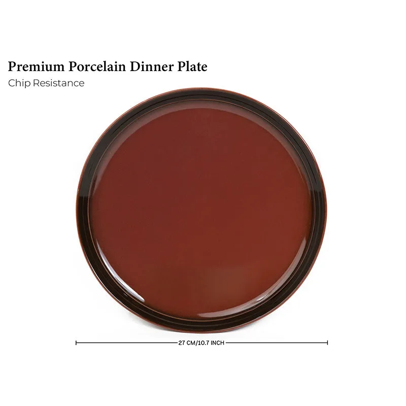 Caspian Porcelain Dinner Set (Maroon) - 14 Piece Set media 8