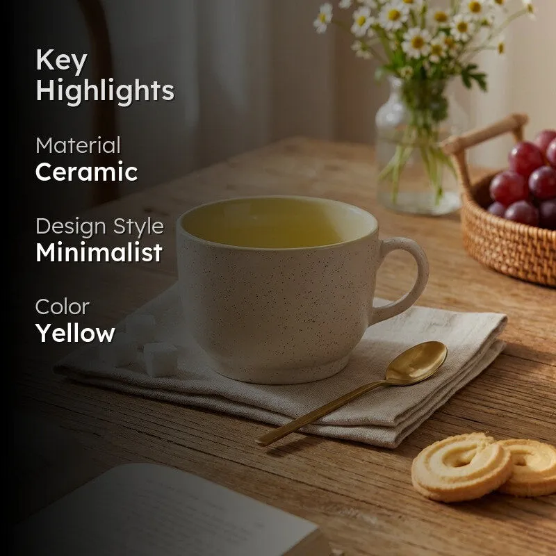 Poura Ceramic Coffee Mug (350 mL) - Yellow media 2