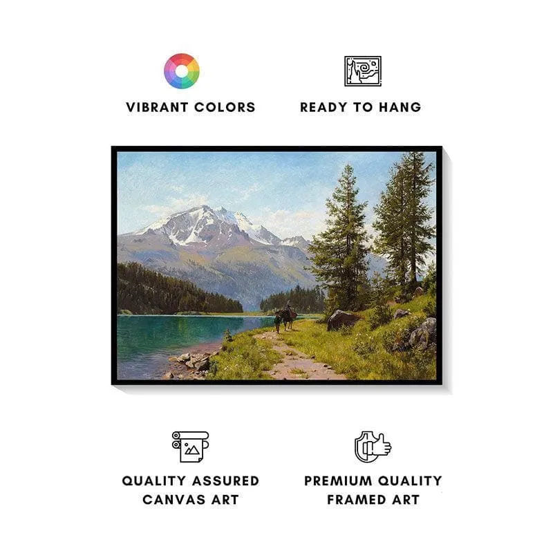 The Lake Wall Painting - Black Frame media 4