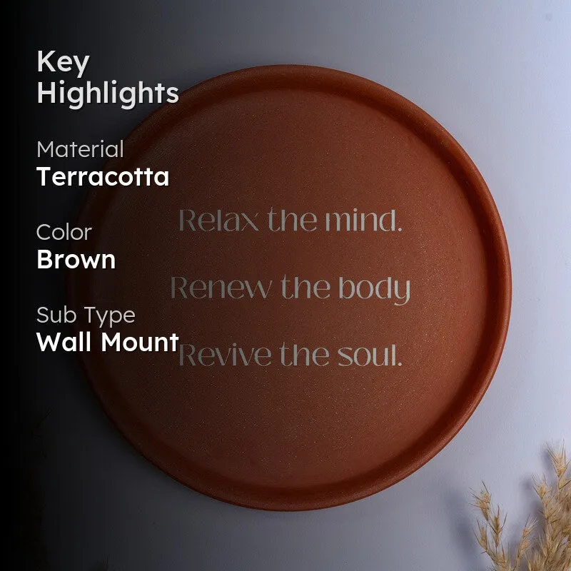 Mind Body & Soul Terracotta Wall Plate media 2