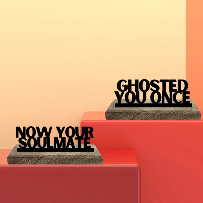 Ghosted & Soulmates Typography Showpiece - Set Of Two media 3