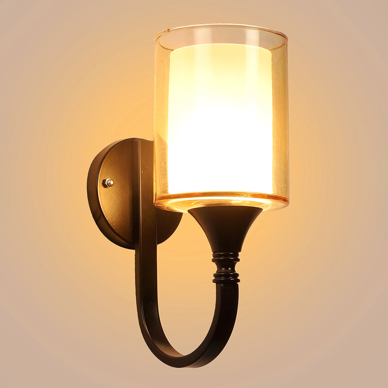 Cubra Iron Wall Lamp With Glass Shade media 5