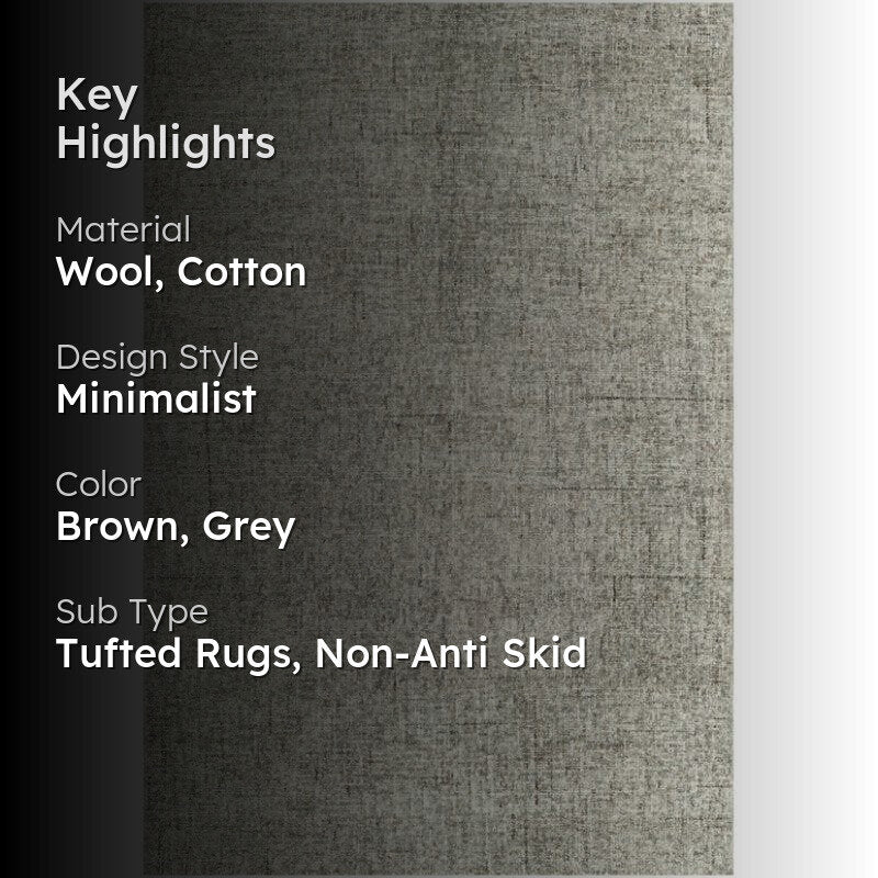 Handloom Hand Tufted Harmony Wool Rug - Brown & Charcoal media 2