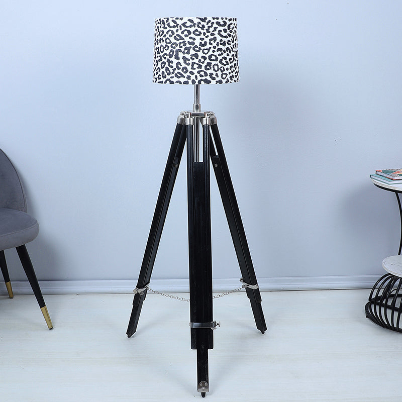 Leopard Hide Printed Tripod Floor Lamp media 2