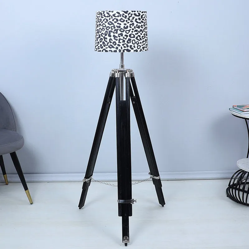 Leopard Hide Printed Tripod Floor Lamp media 2