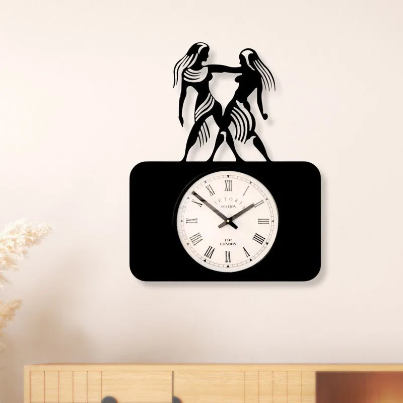 Gemini Steel Analog Wall Clock - Black media 1