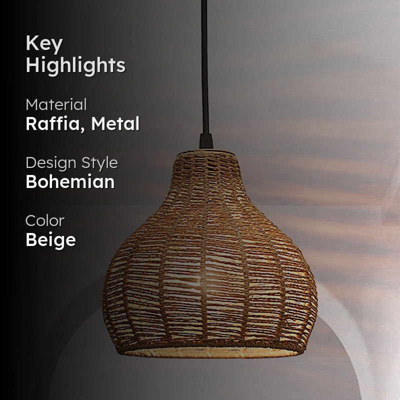 Wickra Raffia Bottle Ceiling Lamp media 2