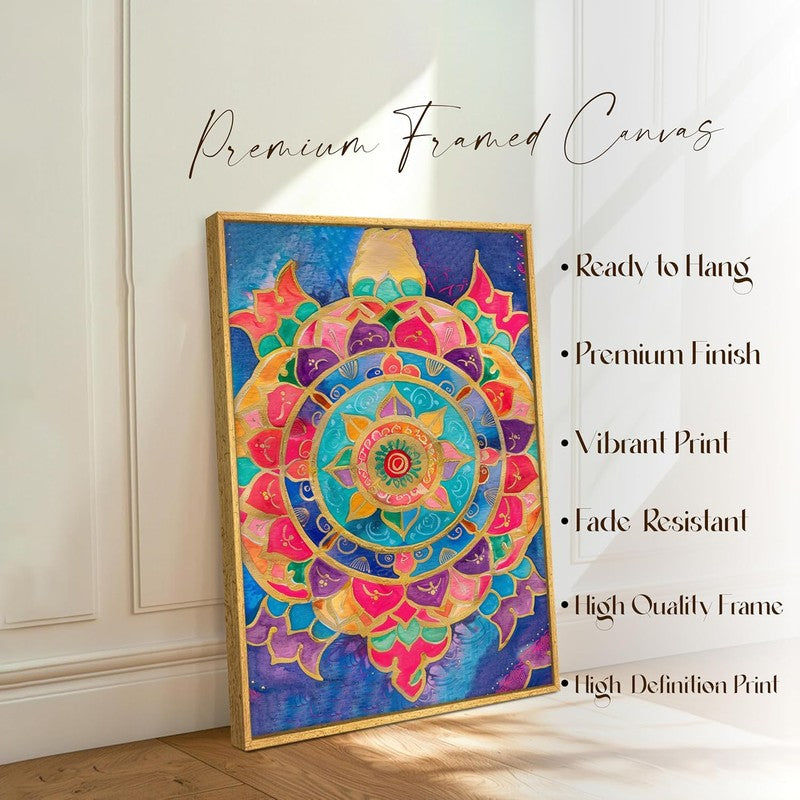 Vibrant Prism Mandala Wall Art With Frame media 4
