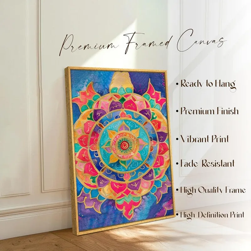 Vibrant Prism Mandala Wall Art With Frame media 4