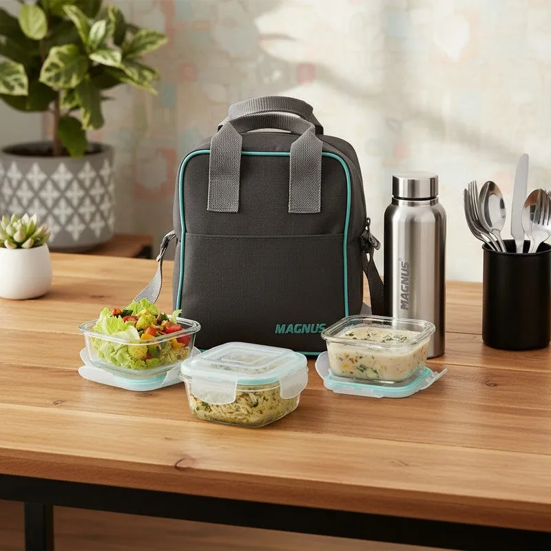 Elyra Lunch Box with Bottle & Lunch Bag - Five Piece Set media 1