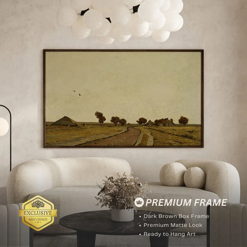 Paths Of Fields Wood Wall Art With Frame - Black media 3