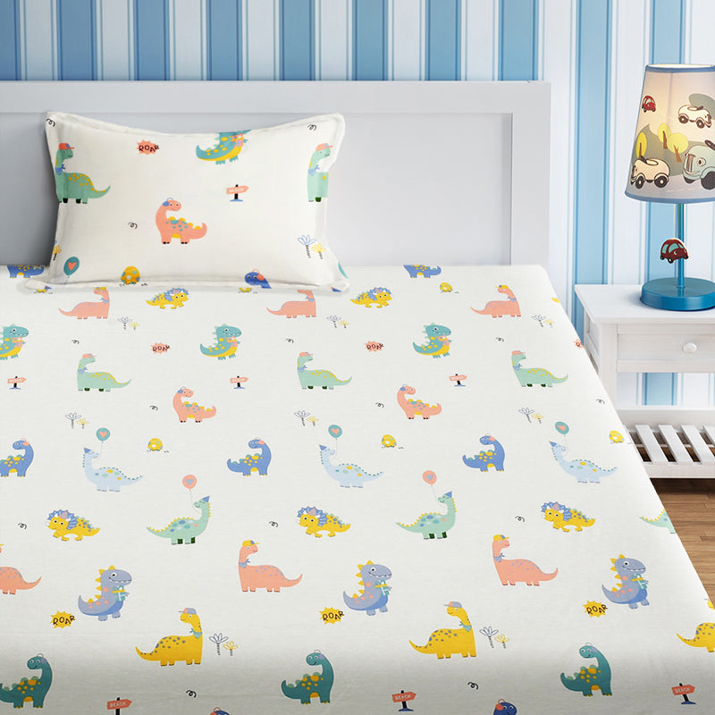 Jurassic Nights Kids Cotton Bedsheet - 210 TC media 3