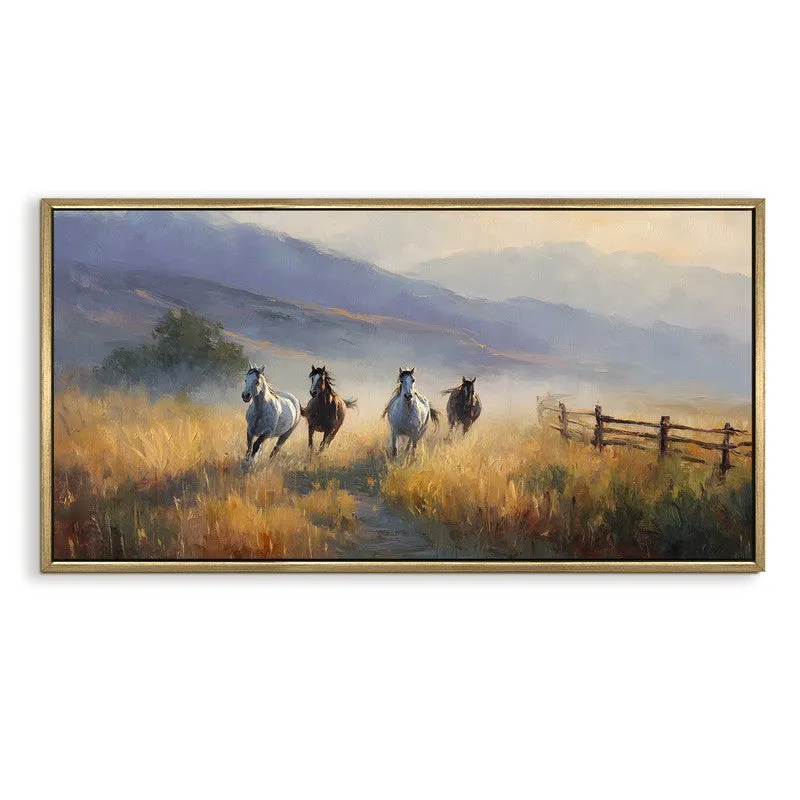 Stampede Canvas Wall Painting With Frame media 3