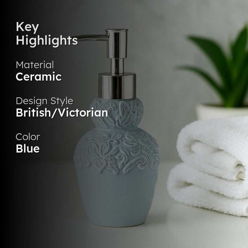 Floral Luxe Soap Dispenser - Blue media 2