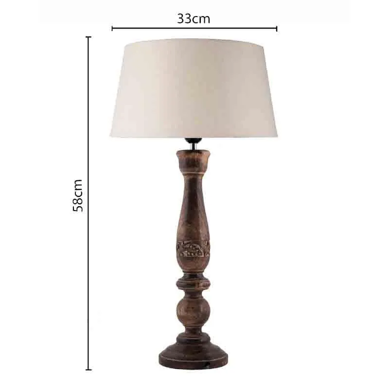 Earthie Fabric Table Lamp - White media 7