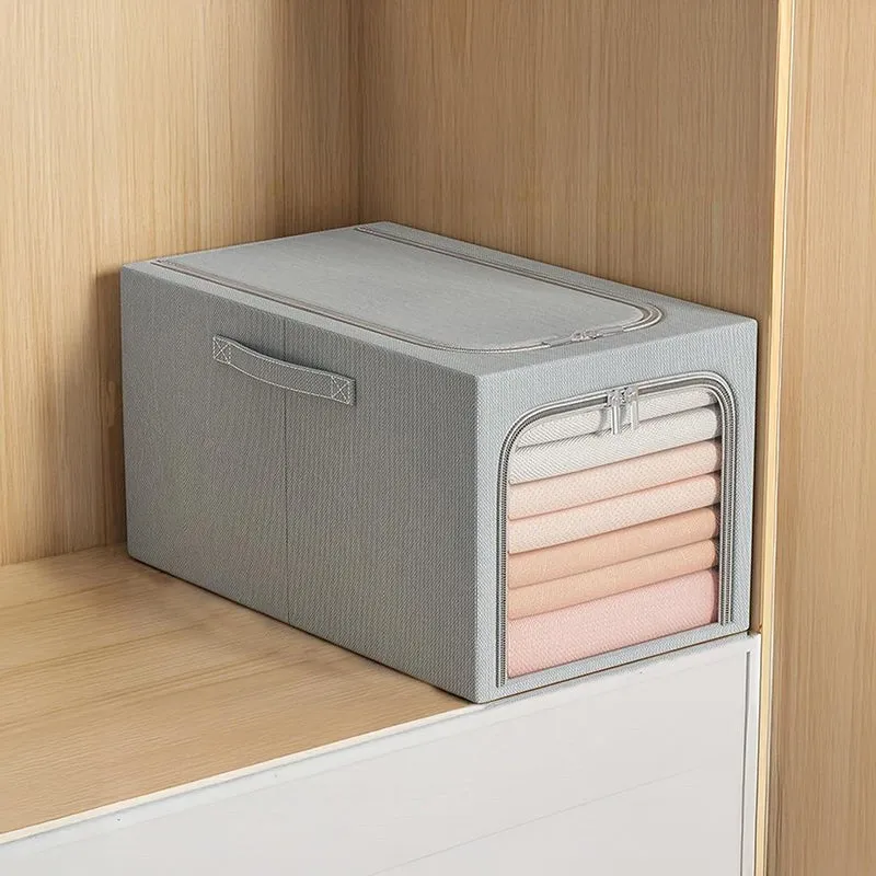 Tuck In Cloth Organiser With Zipper - Grey media 1