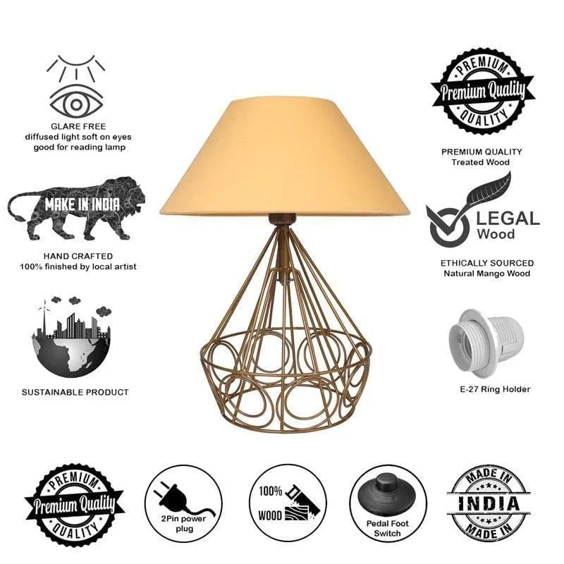 Farmhouse Fabric Table Lamp - Yellow,Gold media 8