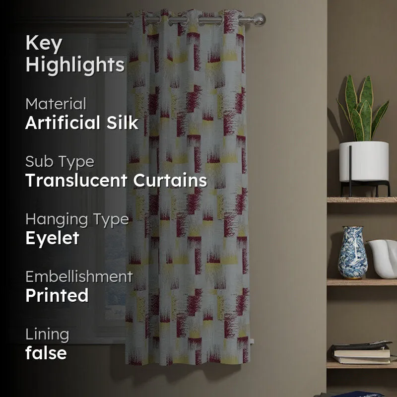 Valerian Abstract Artificial Silk Curtain media 2
