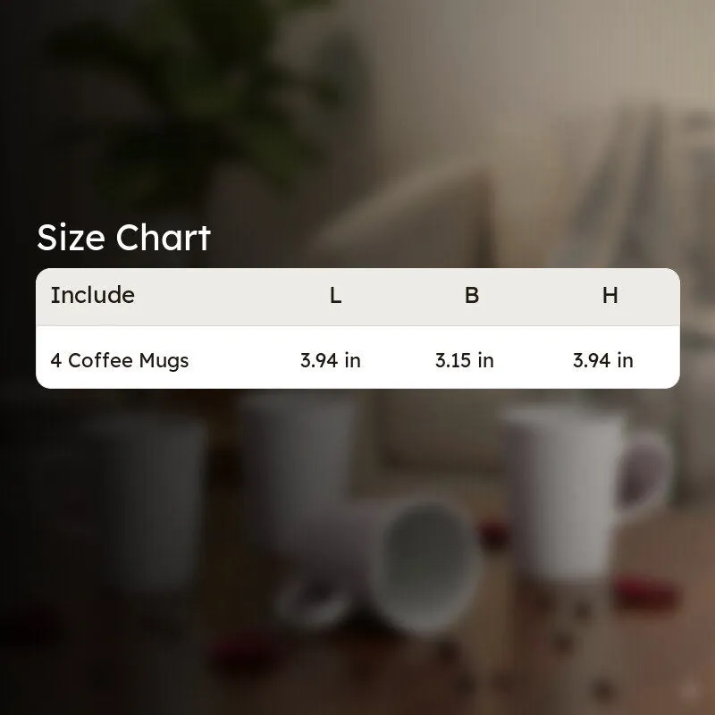 Hilora Porcelain Coffee Mug (280 mL Each) - Set Of Four media 6