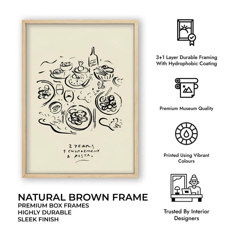 Abstract Dining Archival Canvas Wall Art - Brown media 11