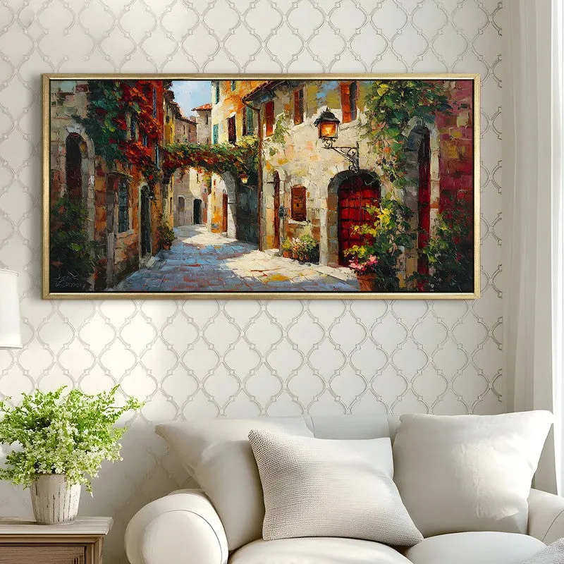 Brick Facade Canvas Wall Painting With Frame media 4