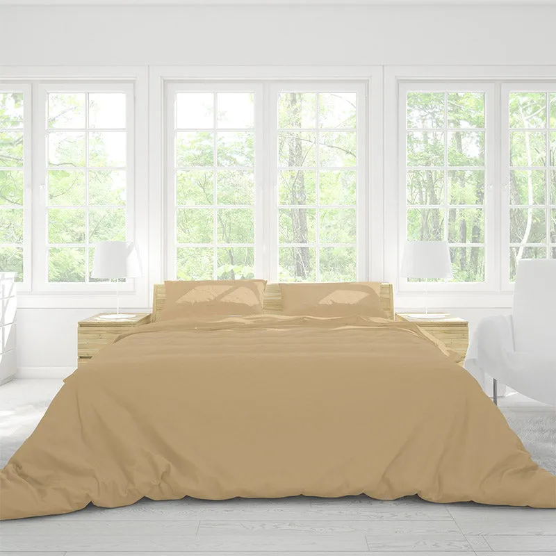Solid Comfort Percale Solid Cotton Bedsheet (Beige) - 200 TC media 4